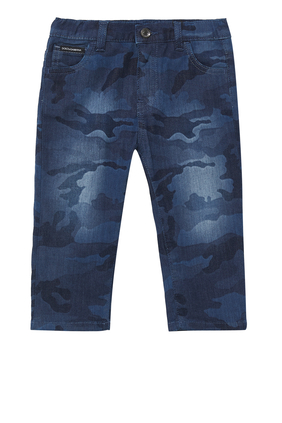 Camouflage Straight Leg Jeans